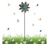 Metal Garden Spinner, Sunflower Windmill Decor, Height Outdoor with Rotating Feature, Metal Sculpture Material, Wind Spinner with Floral Design, Yard Decor for Backyard and Patio