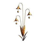 Metal Garden Stakes, Decorative Flower Statue, Weatherproof Bell with Outdoor Charm, Pathway Ornament with Unique Shape, Yard Art, 26.38x12.99x2.36 Inches Landscape Accent for Walkway Summer Backyard