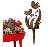 Metal Garden Yard Decor - Bird Wildflower Stakes, 29.92 Inch Weather Resistant Finish, Lawn Ornament with Detailed Floral Design, Garden Decoration with Sturdy Support, Yard Art for Patio Landscape