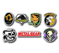 Metal Gear, MSF, Diamond Dog , Outer Heaven , Fox Hound, set de 7 pegatinas grandes, impresas digitalmente en un medio ORAFOL con tamaño 54 x 40 cm