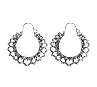 Metal Gift Vintage Openwork Bohemian Flower Round Basket Ladies Good Earrings