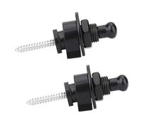 Metal Guitar Antiskid Strap Locks Sturdy 2pcs Reemplazo Part Guitarra Eléctrica Aplicable All Tipo Guitaristas Silver Black Gold 2 Set (Negro)