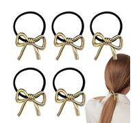 Metal Hair Tie, 5X French Style Bow Hair Wrap Ponytail Holder For Women, Elegant Metal Ponytail Holder Hair Ties For Daily Use, Shopping, And Casual Outings - Stylish And Functional Hair Accessory For