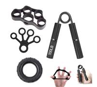 Metal Hand Grip, Fortalecedores de Mano para Entrenar el Agarre, Antebrazo Ejercitar Ejercitador de Manos, Entrenamiento Con Anillo Entrenador de Dedos de Silicona, para Recuperación y Atletas