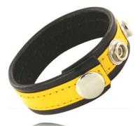 METAL HARD Correa Cuero Ajustable Amarillo Negra - Diseño Ergonómico Para Placer Extremo