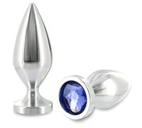 Metal Hard Metalhard Anal Plug Aliminum Color Cristal Mediano 8.89Cm 150 g