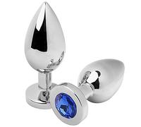 Metal Hard Metalhard Anal Plug Diamond Azul Medium 7.62Cm 150 g