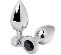 Plug anal 5.71cm metalhard anal diamond negro - Profundidad: 30 mm, Couleur: Dinero, Rayon: Couple, Ancho: 90 mm, Longitud: 55 mm