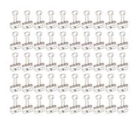 Metal Hollow Clips, 50 Pcs Paper Clamps for Documents Tickets Certificates Clothing Crafts, Strong Iron Construction, Easy - Grip Design, 32 mm (Plata)