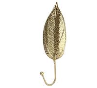 Metal Hook Creative Mini Hanger Golden Leaf Shaped Functional Stylish Convenient for Closet Door Bathroom Wall Iron Satin Gold Color Durable Organizer Christmas Gifts (Golden F)