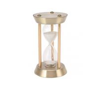 Metal Hourglass, Vintage White Sand Clock, 60 Minutes, Retro Brass One Hour Glass Sand Timer for Gifts, Home, Desk, Office Decor (Bronze)