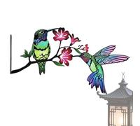 Metal Hummingbird Wall Decor - 3D Iron Sculpture | Colorful Yard Art Set