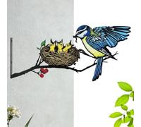 Metal Hummingbird Wall Decor - 3D Iron Sculpture | Colorful Yard Art Set