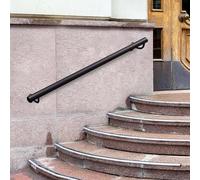 Metal il para escaleras al aire libre y escalones de interior | Sistema de barandilla antideslizante con soportes, longitudes de 1 m a 6 m | Kit de barra de soporte de pared para seguridad y