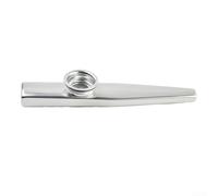 Metal Kazoo Instrumento de zumbido de aleación de aluminio Fácil de tocar No se requiere teoría para amantes de la música Fiesta Diversión Color dorado (plata)