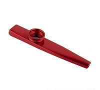 Metal Kazoo para adultos y niños, instrumento de flauta armónica de boca de aleación de aluminio, no necesita teoría musical para principiantes, zumbido para tocar canciones, dorado (rojo)