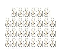 Metal Keychain Rings Kit 30 Sets | Sturdy DIY Craft Supplies for Jewelry Making/Keychains/Pendants | Bulk Key Rings with Chains & Connectors (Gold)