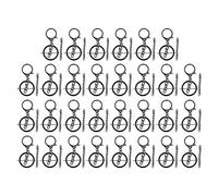 Metal Keychain Rings Kit 30 Sets | Sturdy DIY Craft Supplies for Jewelry Making/Keychains/Pendants | Bulk Key Rings with Chains & Connectors (Silver Black)