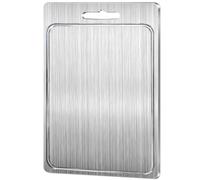 Metal Kitchen Board - Reversible Stainless Steel Chopping Block | Durable Non-Slip Food Preparation Board, Scratch Resistant Pastry Plate, Odor Free for Slicing Meat, Dicing Vegetables, Knead