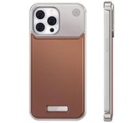 Metal Leather Frameless Aromatherapy Magnetic Case for iPhone 16 15 14 13 Series, Compatible with Wireless Charge, Ultra Thin Lightweight Shockproof Soft PU Leather Case for iPhone (16promax,Brown)