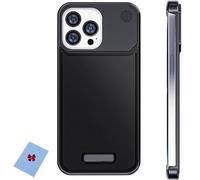 Metal Leather Frameless Aromatherapy Magnetic Case for iPhone 16 15 14 13 Series, Compatible with Wireless Charge, Ultra Thin Lightweight Shockproof Soft PU Leather Case for iPhone (14promax,Black)