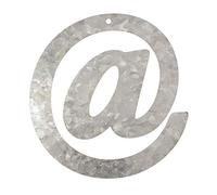 Metal Letra @ caracteres, galvanizado, altura 12 cm
