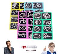 Metal Montessori Puzzle Solving Set, 3D Montessori Metal Puzzle Solving, Reverse Thinking Physics Mind Games, IQ Logic Mind Games for Focus & Patience (A+B+C+D)