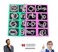Metal Montessori Puzzle Solving Set, 3D Montessori Metal Puzzle Solving, Reverse Thinking Physics Mind Games, IQ Logic Mind Games for Focus & Patience (C#+D#)