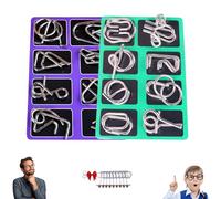 Metal Montessori Puzzle Solving Set, 3D Montessori Metal Puzzle Solving, Reverse Thinking Physics Mind Games, IQ Logic Mind Games for Focus & Patience (D#+E#)