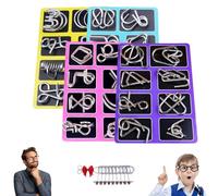 Metal Montessori Puzzle Solving Set, 3D Montessori Metal Puzzle Solving, Reverse Thinking Physics Mind Games, IQ Logic Mind Games for Focus & Patience (A+B+C+E)