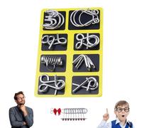 Metal Montessori Puzzle Solving Set, 3D Montessori Metal Puzzle Solving, Reverse Thinking Physics Mind Games, IQ Logic Mind Games for Focus & Patience (A#)