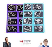 Metal Montessori Puzzle Solving Set, 3D Montessori Metal Puzzle Solving, Reverse Thinking Physics Mind Games, IQ Logic Mind Games for Focus & Patience (B#+E#)