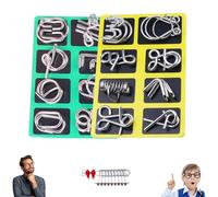 Metal Montessori Puzzle Solving Set, 3D Montessori Metal Puzzle Solving, Reverse Thinking Physics Mind Games, IQ Logic Mind Games for Focus & Patience (A#+D#)