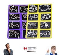 Metal Montessori Puzzle Solving Set, 3D Montessori Metal Puzzle Solving, Reverse Thinking Physics Mind Games, IQ Logic Mind Games for Focus & Patience (A+E#)