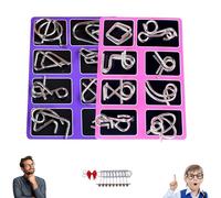 Metal Montessori Puzzle Solving Set, 3D Montessori Metal Puzzle Solving, Reverse Thinking Physics Mind Games, IQ Logic Mind Games for Focus & Patience (C#+E#)