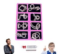 Metal Montessori Puzzle Solving Set, 3D Montessori Metal Puzzle Solving, Reverse Thinking Physics Mind Games, IQ Logic Mind Games for Focus & Patience (C#)