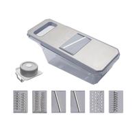 Metal Multifunctional Safety Manual Vegetable Slicer Potato Garlic Carrot Grater Gray