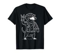 Metal Music Dachshund Rock Funny Heavy Metal Dog Camiseta