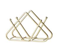 Metal Napkin Holder, Reusable Iron Tissue Dispenser, Easy and Artistic Paper Napkin Holder for Home, Office, Kitchen, Black and Gold, 11.5x17cm