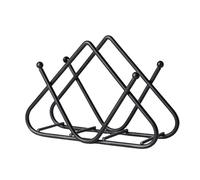 Metal Napkin Holder, Reusable Iron Tissue Dispenser, Easy and Artistic Paper Napkin Holder for Home, Office, Kitchen, Black and Gold, 11.5x17cm