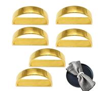 Metal Napkin Rings, Exquisite Tissue Holder, Half Circular Napkin Buckles Set of 6 with Elegant Design, Table Settings for Wedding Festival Party Dinner in Home Dining Accessories, Event Decor