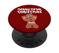 Metal Navidad Divertido Metal Gingerbread Man PopSockets PopGrip Adhesivo