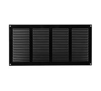 Metal Negro Ventilación Reja 400mm x 200mm Fly Pantalla Plano Lama Conducto Tapa