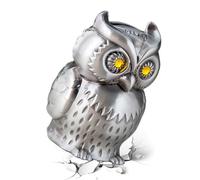 Metal Owl Shape Money Jar, Sturdy Coin Saving Container, Decorative Change Holder, Rustic Iron Coin Bank with Secure Lid, Owl Desk, Financial Management Accessory Daily Savings 4.41x3.03x2.95 pulgadas