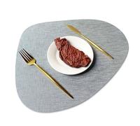 Metal Patterned Double-Sided Circular Oval Droplet Shaped Placemats,PVC Insulated,Waterproof,Non Slip Dining Table Mats para restaurantes(Color3,1 Pcs)