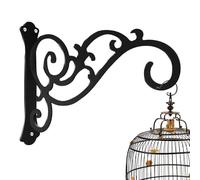 Metal Plant Bracket Hook - Powder Coated Iron Arm, Sturdy Wall Mounted Holder, Weatherproof Decorative Support | Secure Display Fixture For Planter Wind Chime Light Cage Balcony Deck Entryway Exterio