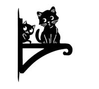 Metal Plant Hangers, Cat Shape Wall Mounted with Planter Hook Design, Iron