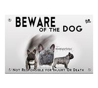 Metal plate Beware of the dog Bulldog French