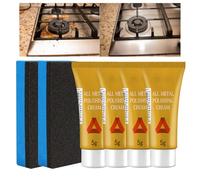 Metal Polish Limpia 4pcs Metal Polish Cream, Abrillantador de Metal Pulidor de Metales para Cromo, Aluminio e Inoxidable