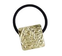 Metal Ponytail Cuff Hair Tie - Fashionable Gold Elastic Wrap | Sleek Geometric Hair Band for Women & Girls | Ideal for Casual, Office, Events, Gifting, Secure Stylish Pony Tails